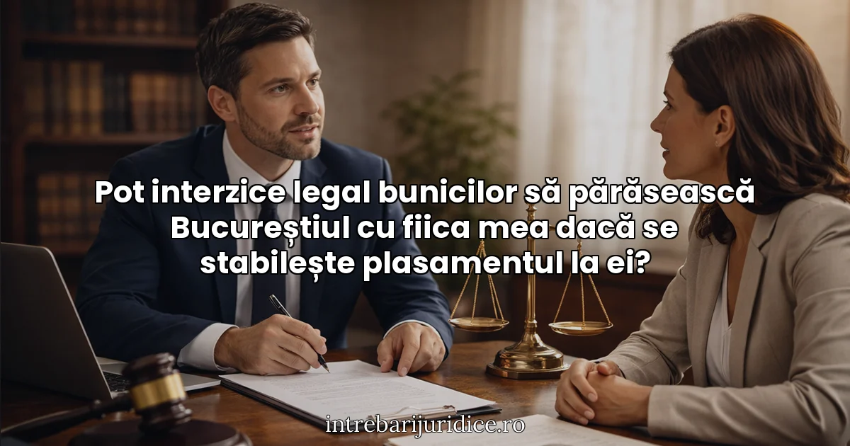 Pot interzice legal bunicilor să părăsească Bucureștiul cu fiica mea dacă se stabilește plasamentul la ei?