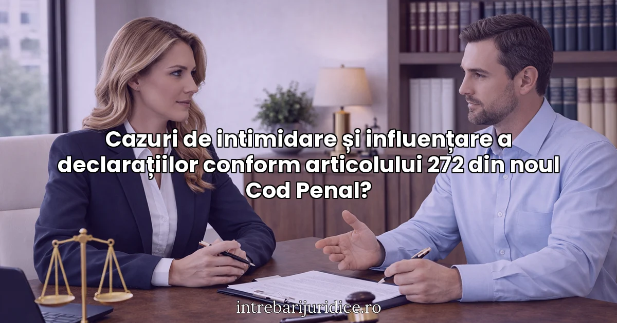Cazuri de intimidare și influențare a declarațiilor conform articolului 272 din noul Cod Penal?