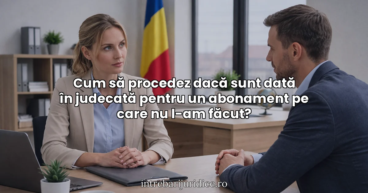 Cum să procedez dacă sunt dată în judecată pentru un abonament pe care nu l-am făcut?