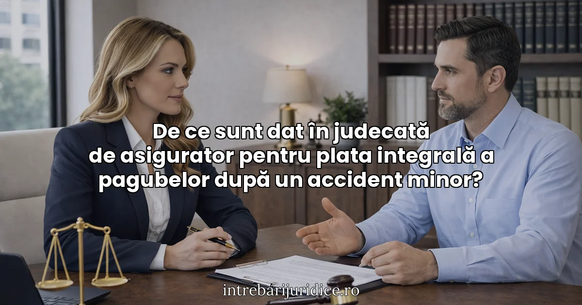 De ce sunt dat în judecată de asigurator pentru plata integrală a pagubelor după un accident minor?