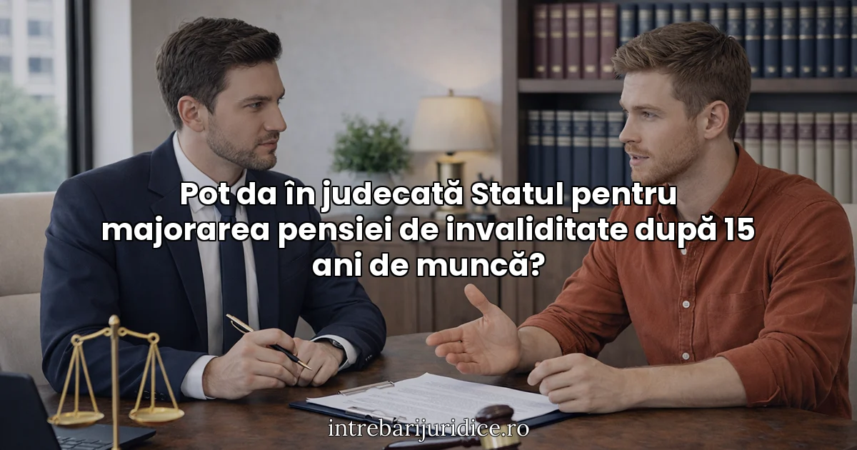 Pot da în judecată Statul pentru majorarea pensiei de invaliditate după 15 ani de muncă?