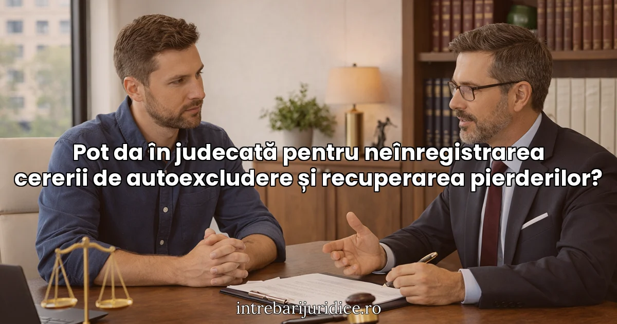 Pot da în judecată pentru neînregistrarea cererii de autoexcludere și recuperarea pierderilor?