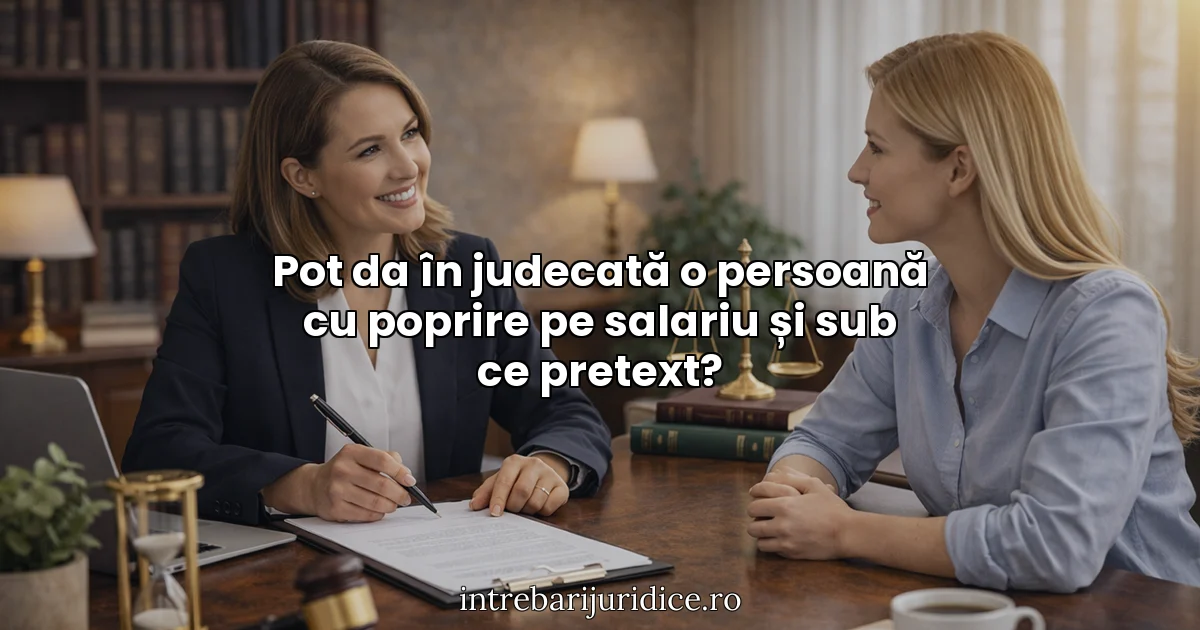 Pot da în judecată o persoană cu poprire pe salariu și sub ce pretext?