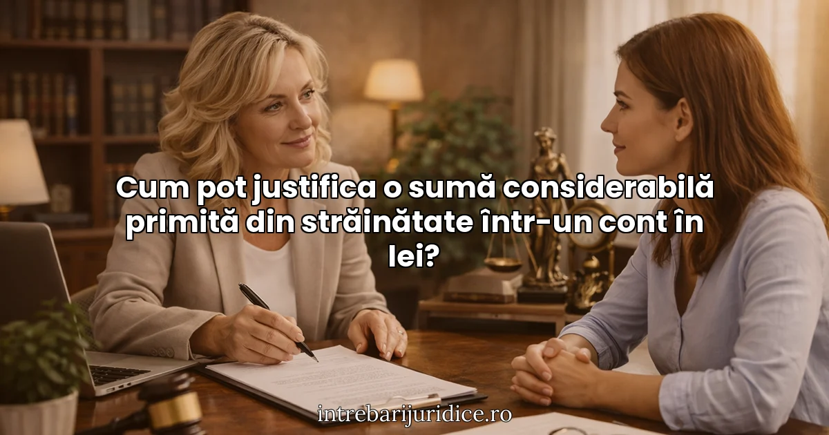 Cum pot justifica o sumă considerabilă primită din străinătate într-un cont în lei?