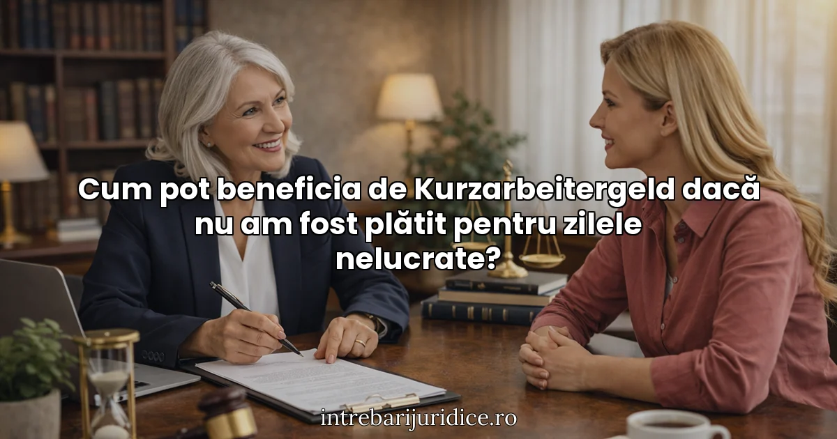 Cum pot beneficia de Kurzarbeitergeld dacă nu am fost plătit pentru zilele nelucrate?