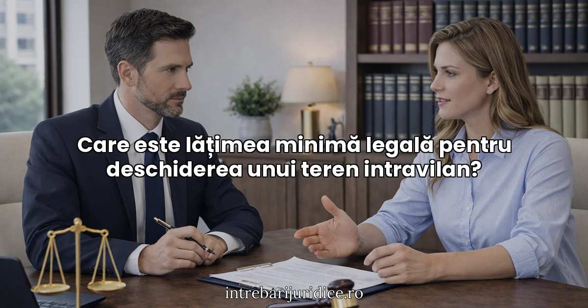 Care este lățimea minimă legală pentru deschiderea unui teren intravilan?