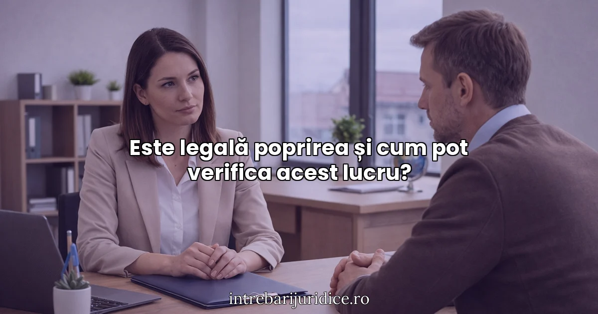Este legală poprirea și cum pot verifica acest lucru?