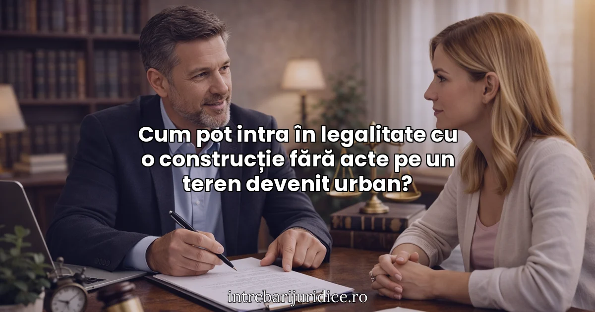 Cum pot intra în legalitate cu o construcție fără acte pe un teren devenit urban?