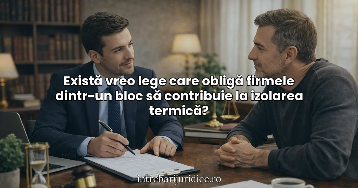 Există vreo lege care obligă firmele dintr-un bloc să contribuie la izolarea termică?