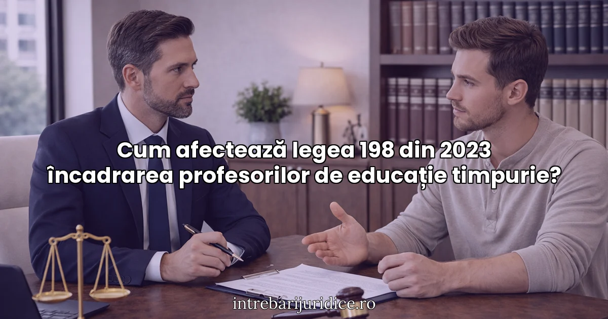 Cum afectează legea 198 din 2023 încadrarea profesorilor de educație timpurie?