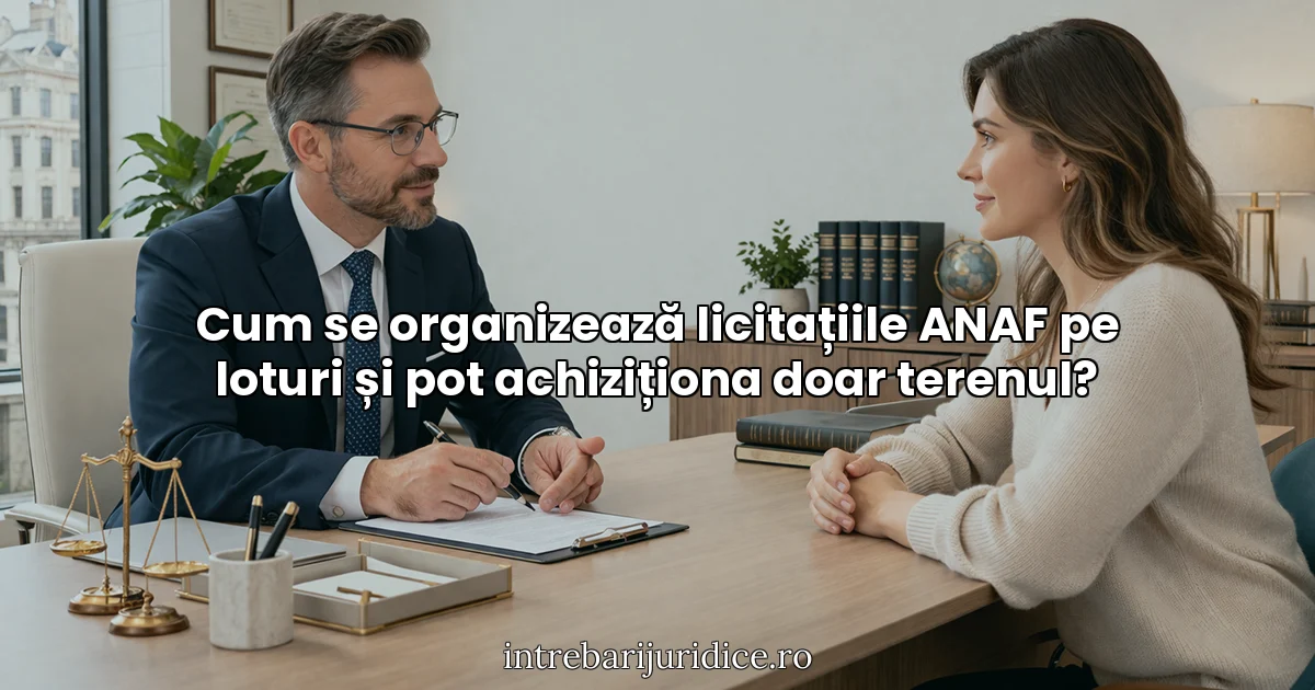 Cum se organizează licitațiile ANAF pe loturi și pot achiziționa doar terenul?