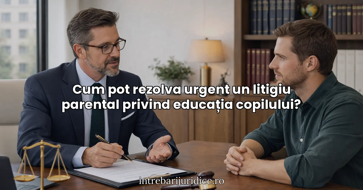 Cum pot rezolva urgent un litigiu parental privind educația copilului?