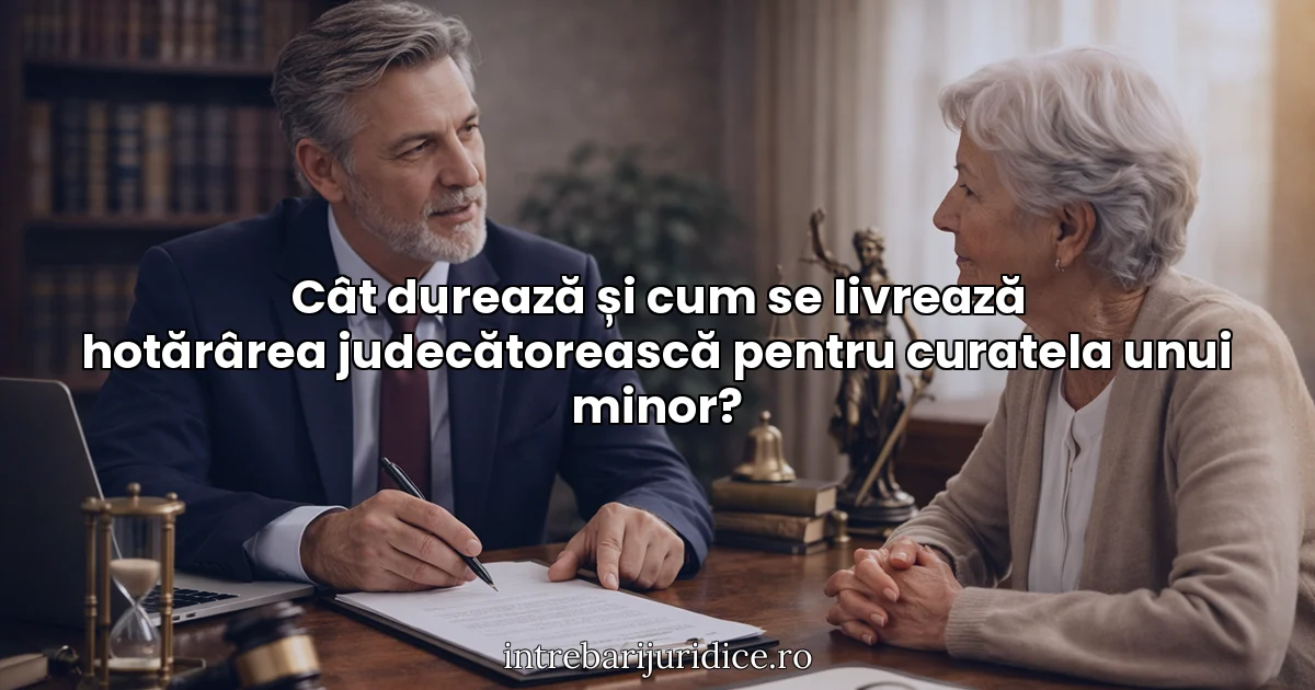 Cât durează și cum se livrează hotărârea judecătorească pentru curatela unui minor?