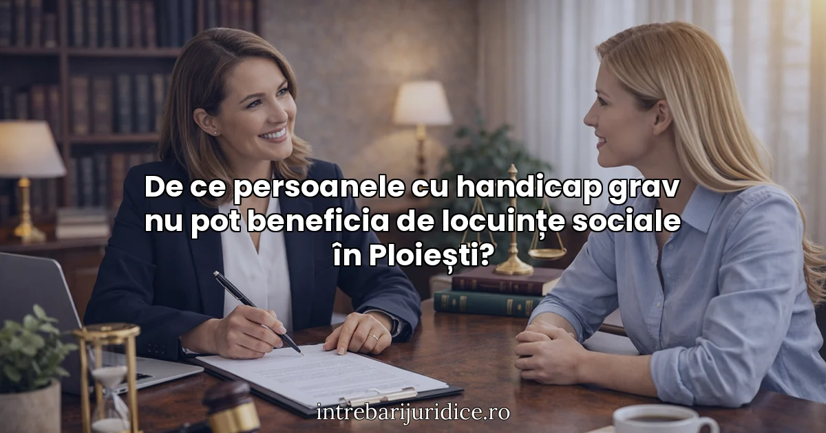 De ce persoanele cu handicap grav nu pot beneficia de locuințe sociale în Ploiești?