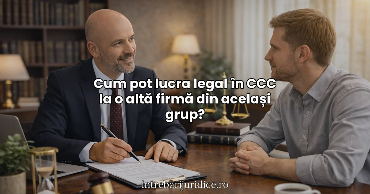 Cum pot lucra legal în CCC la o altă firmă din același grup?