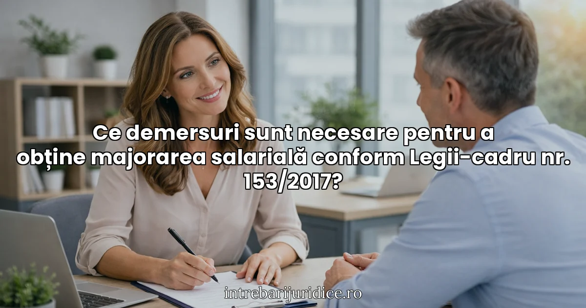 Ce demersuri sunt necesare pentru a obține majorarea salarială conform Legii-cadru nr. 153/2017?