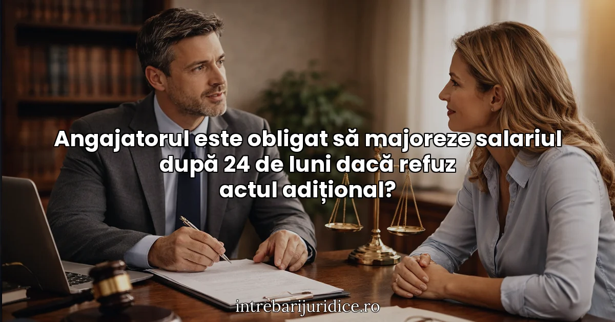 Angajatorul este obligat să majoreze salariul după 24 de luni dacă refuz actul adițional?