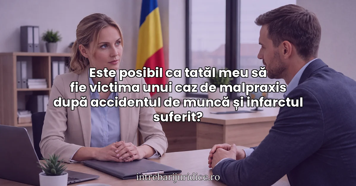 Este posibil ca tatăl meu să fie victima unui caz de malpraxis după accidentul de muncă și infarctul suferit?