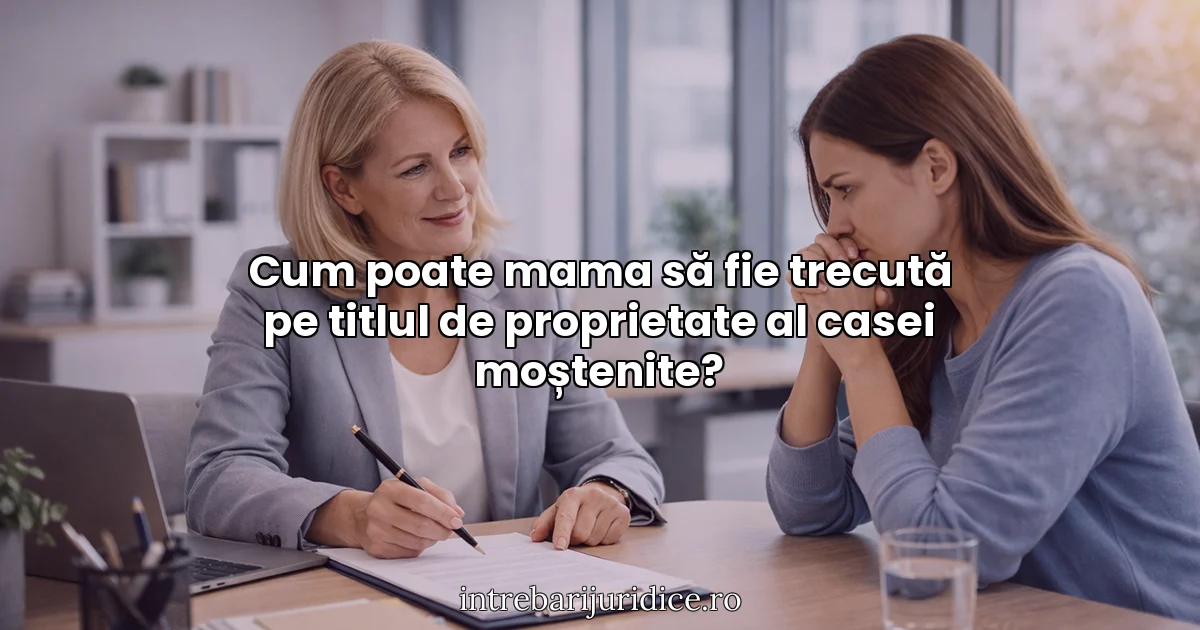 Cum poate mama să fie trecută pe titlul de proprietate al casei moștenite?