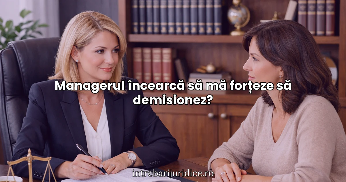Managerul încearcă să mă forțeze să demisionez?