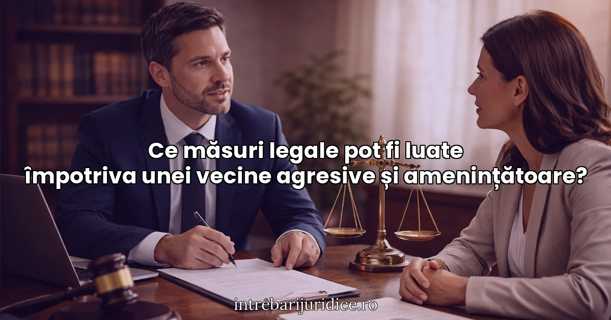 Ce măsuri legale pot fi luate împotriva unei vecine agresive și amenințătoare?