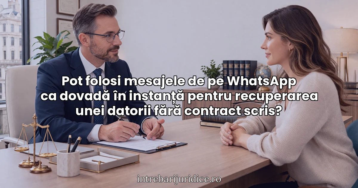 Pot folosi mesajele de pe WhatsApp ca dovadă în instanță pentru recuperarea unei datorii fără contract scris?