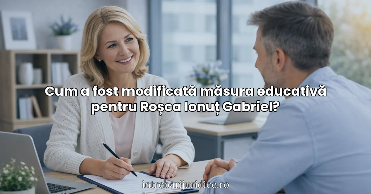 Cum a fost modificată măsura educativă pentru Roșca Ionuț Gabriel?