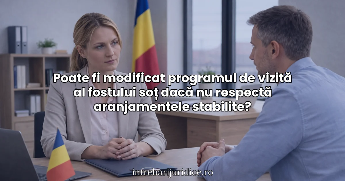 Poate fi modificat programul de vizită al fostului soț dacă nu respectă aranjamentele stabilite?
