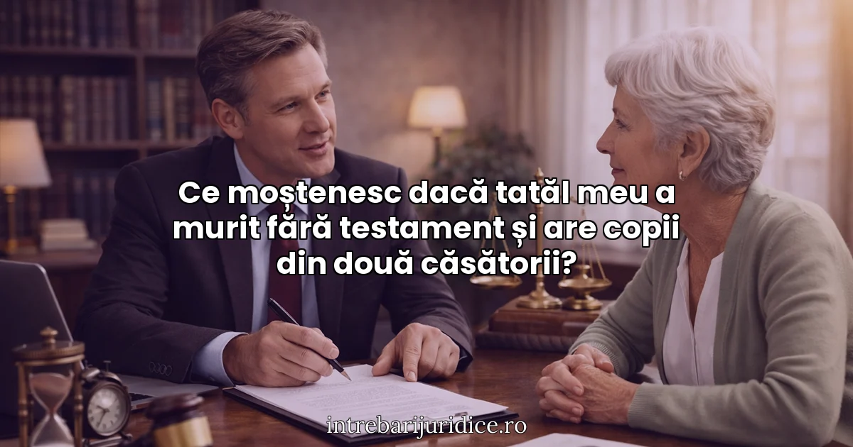 Ce moștenesc dacă tatăl meu a murit fără testament și are copii din două căsătorii?