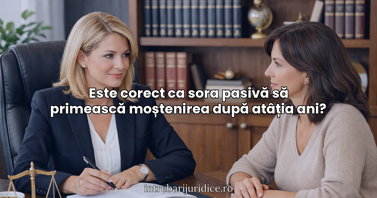 Este corect ca sora pasivă să primească moștenirea după atâția ani?
