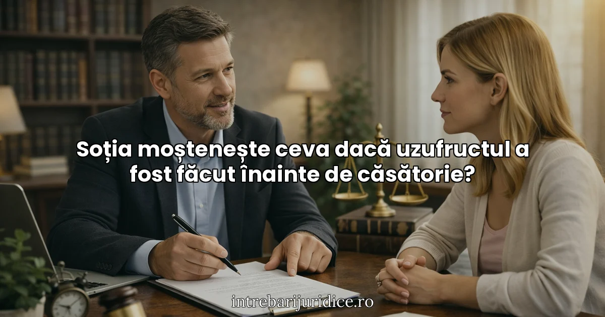 Soția moștenește ceva dacă uzufructul a fost făcut înainte de căsătorie?