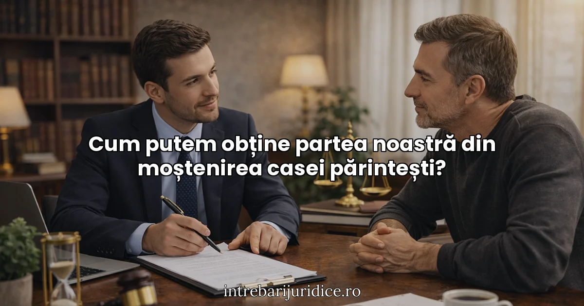 Cum putem obține partea noastră din moștenirea casei părintești?