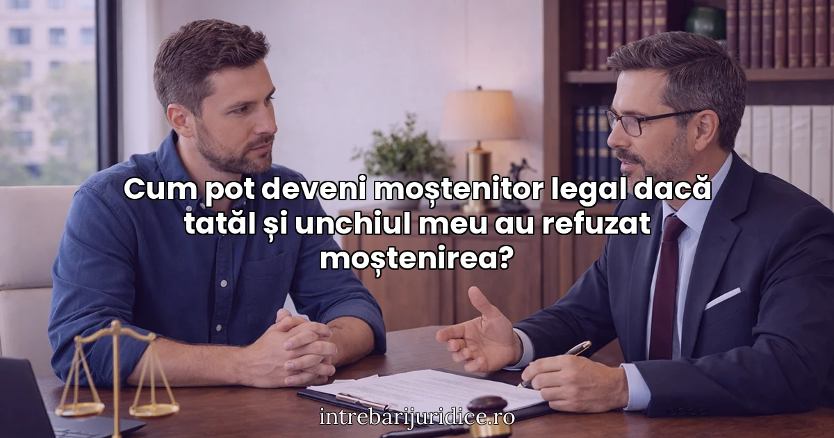 Cum pot deveni moștenitor legal dacă tatăl și unchiul meu au refuzat moștenirea?