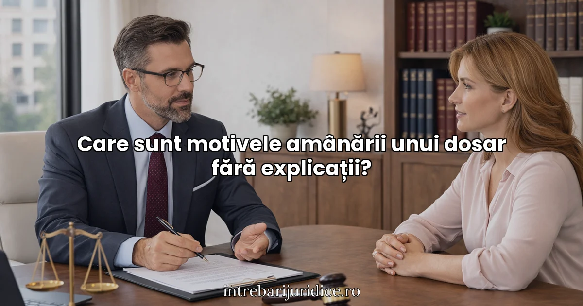 Care sunt motivele amânării unui dosar fără explicații?