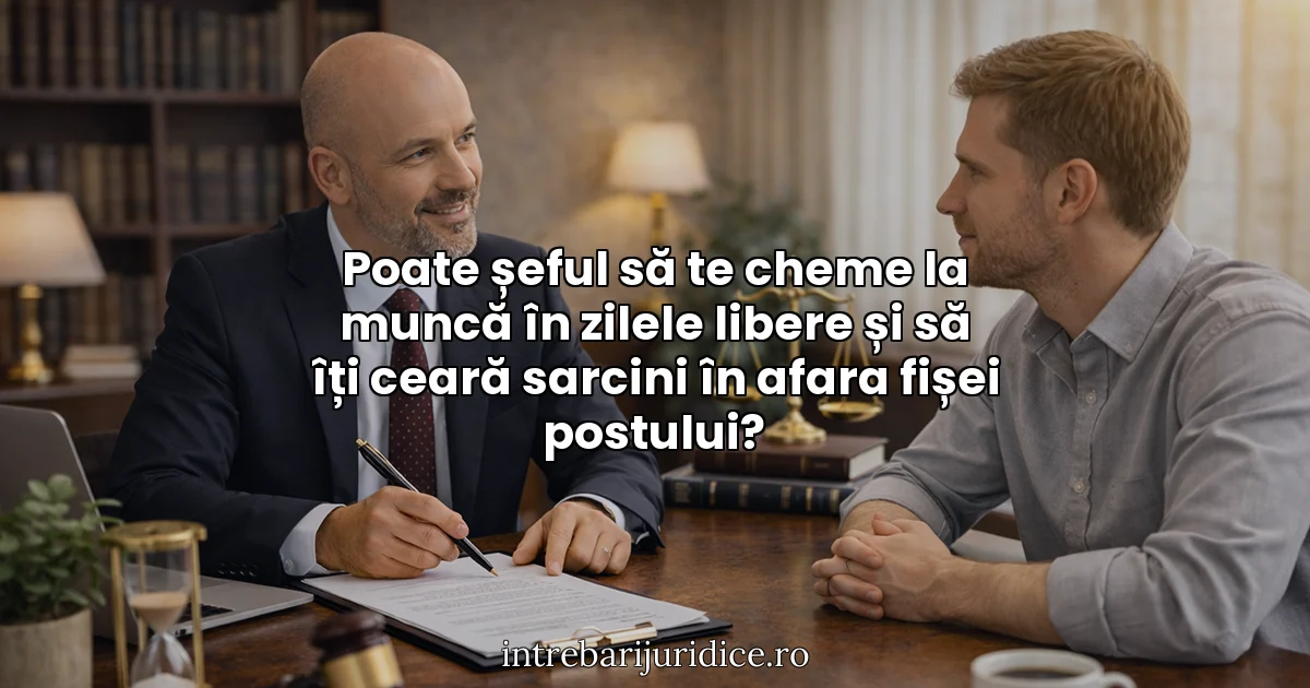 Poate șeful să te cheme la muncă în zilele libere și să îți ceară sarcini în afara fișei postului?