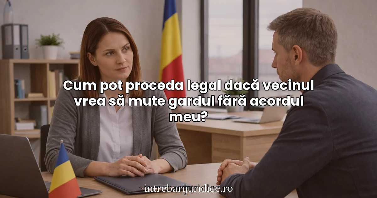 Cum pot proceda legal dacă vecinul vrea să mute gardul fără acordul meu?