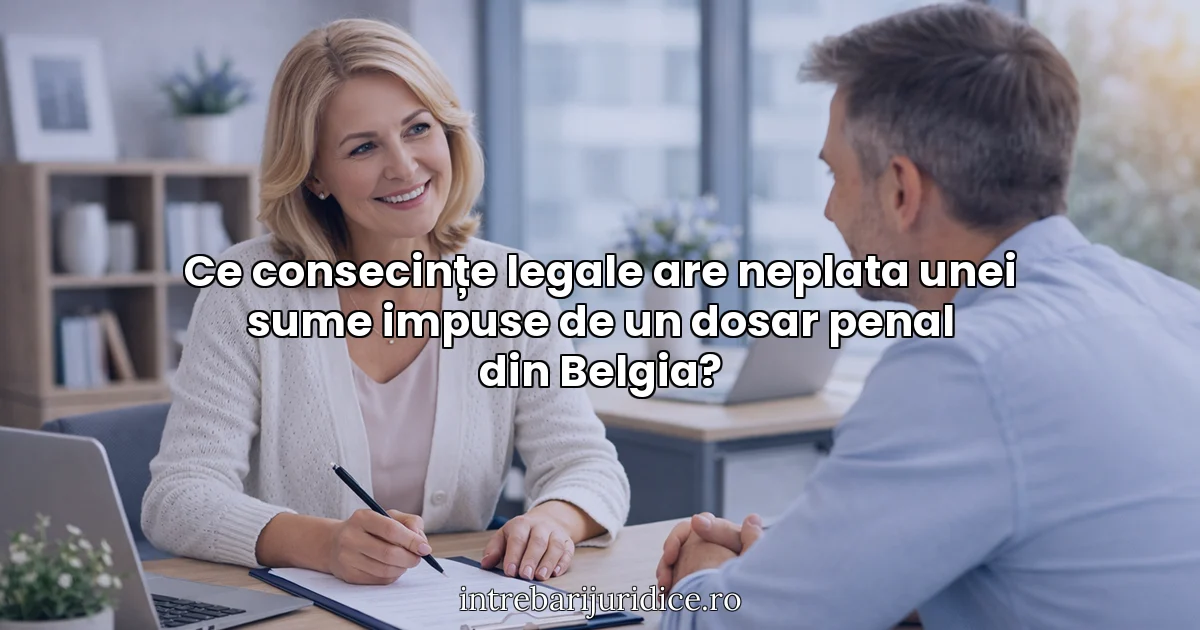 Ce consecințe legale are neplata unei sume impuse de un dosar penal din Belgia?