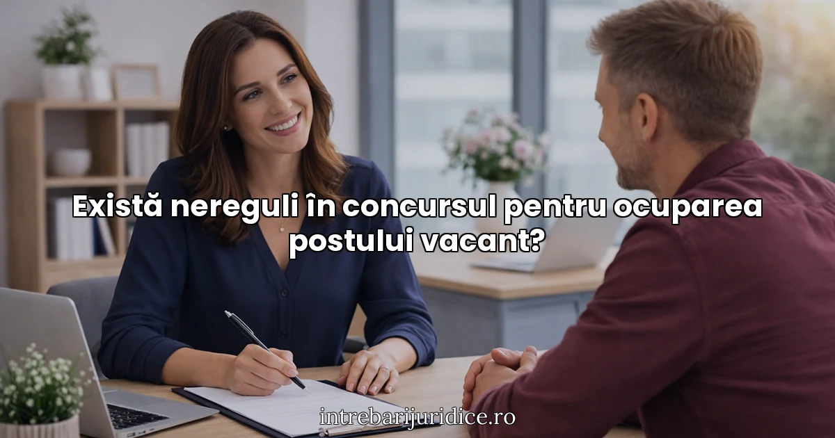 Există nereguli în concursul pentru ocuparea postului vacant?