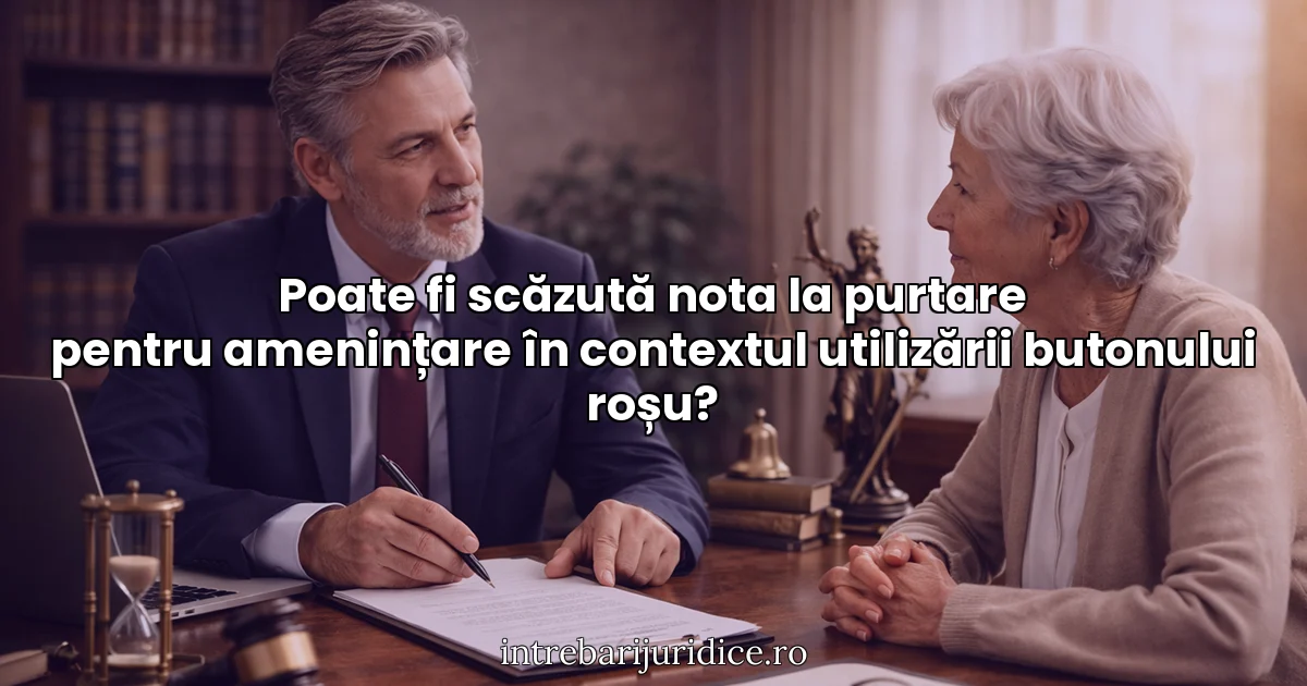 Poate fi scăzută nota la purtare pentru amenințare în contextul utilizării butonului roșu?