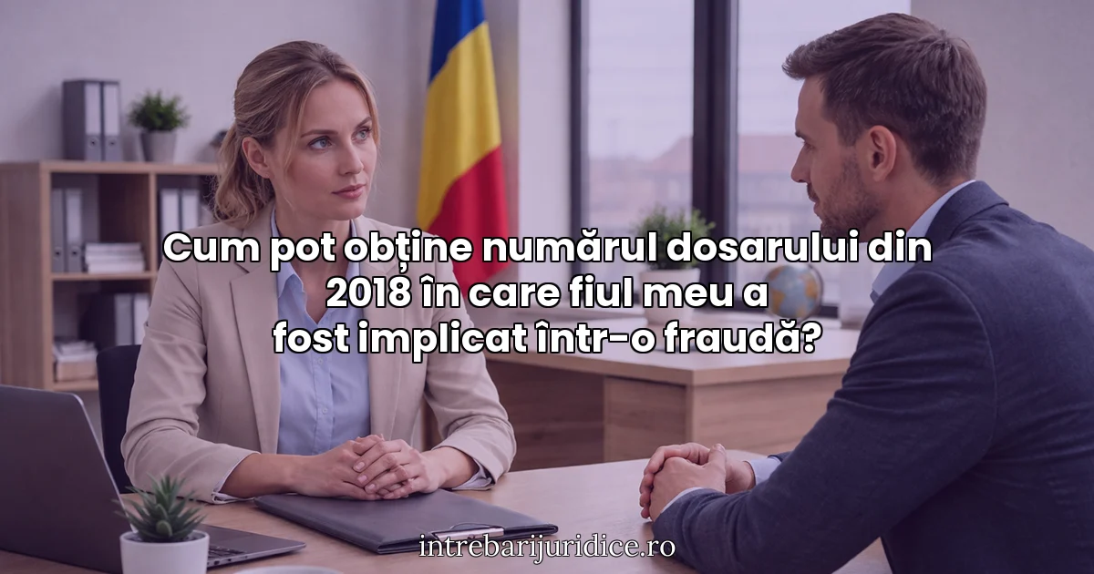Cum pot obține numărul dosarului din 2018 în care fiul meu a fost implicat într-o fraudă?