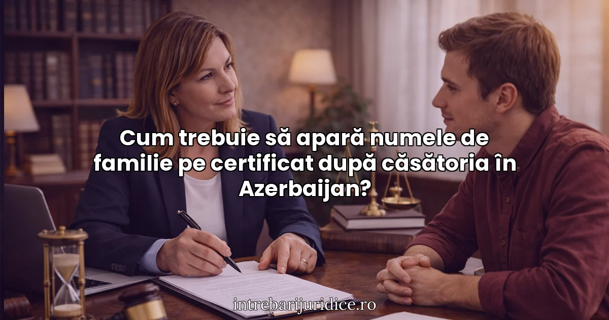 Cum trebuie să apară numele de familie pe certificat după căsătoria în Azerbaijan?