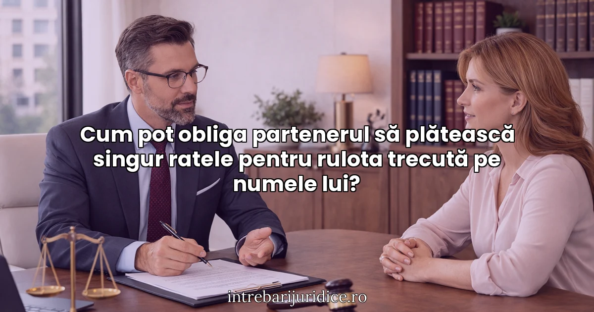 Cum pot obliga partenerul să plătească singur ratele pentru rulota trecută pe numele lui?