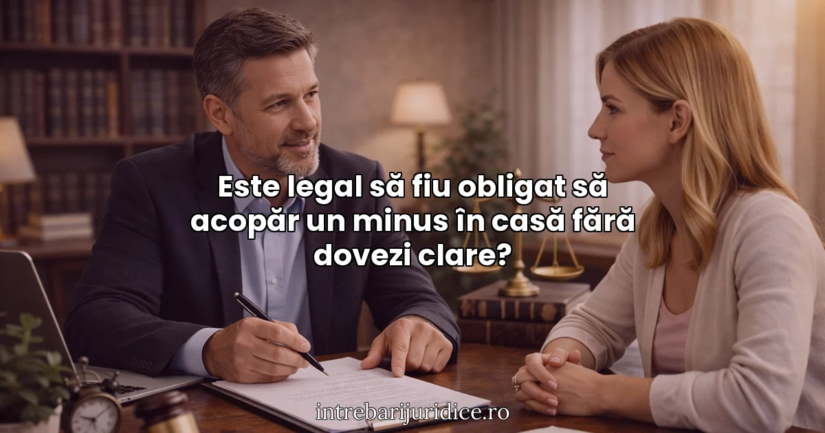 Este legal să fiu obligat să acopăr un minus în casă fără dovezi clare?