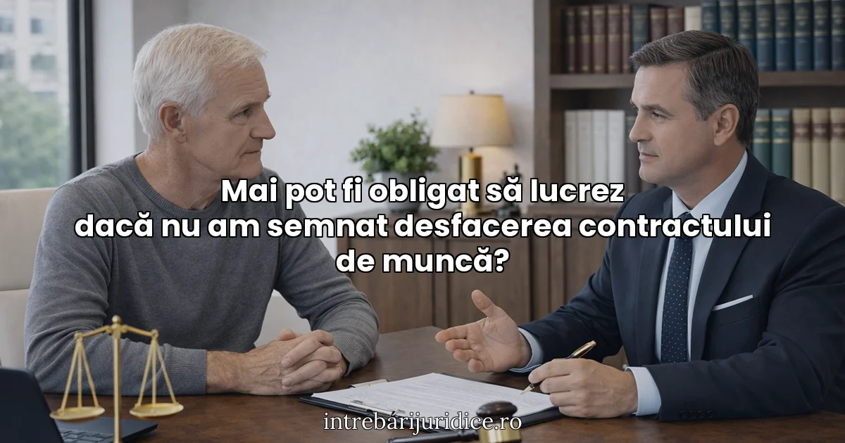 Mai pot fi obligat să lucrez dacă nu am semnat desfacerea contractului de muncă?