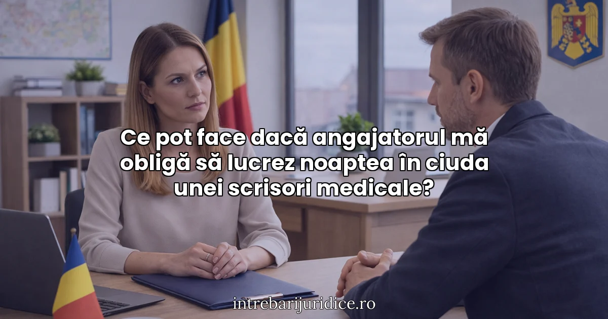 Ce pot face dacă angajatorul mă obligă să lucrez noaptea în ciuda unei scrisori medicale?