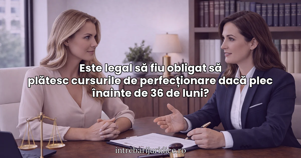 Este legal să fiu obligat să plătesc cursurile de perfecționare dacă plec înainte de 36 de luni?