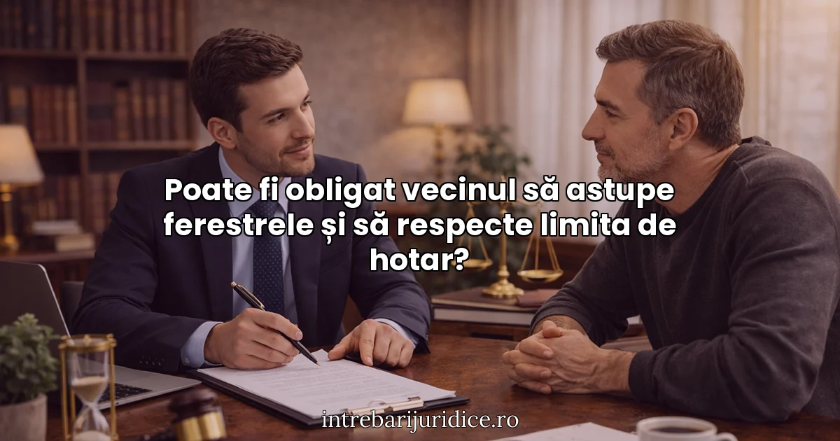 Poate fi obligat vecinul să astupe ferestrele și să respecte limita de hotar?