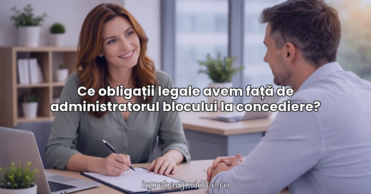 Ce obligații legale avem față de administratorul blocului la concediere?