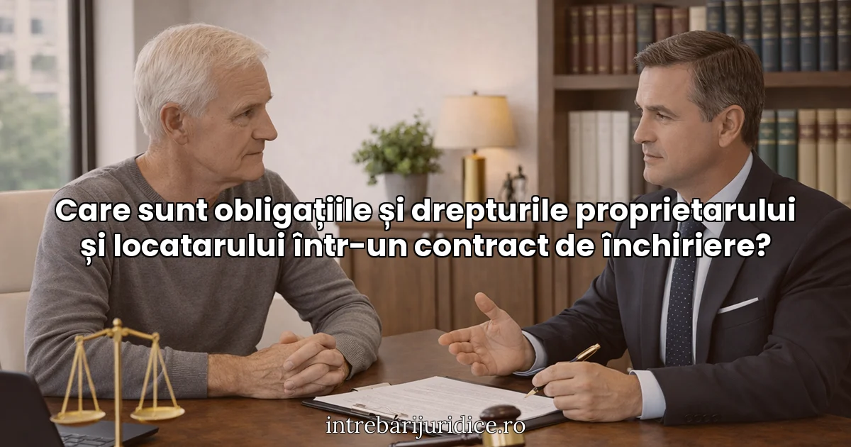 Care sunt obligațiile și drepturile proprietarului și locatarului într-un contract de închiriere?