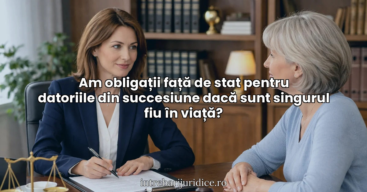 Am obligații față de stat pentru datoriile din succesiune dacă sunt singurul fiu în viață?